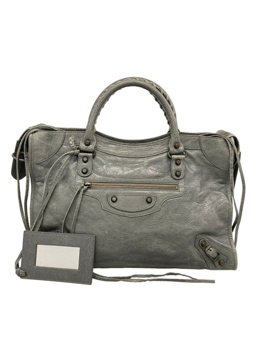Balenciaga Handbag the City Dark Gray Leather